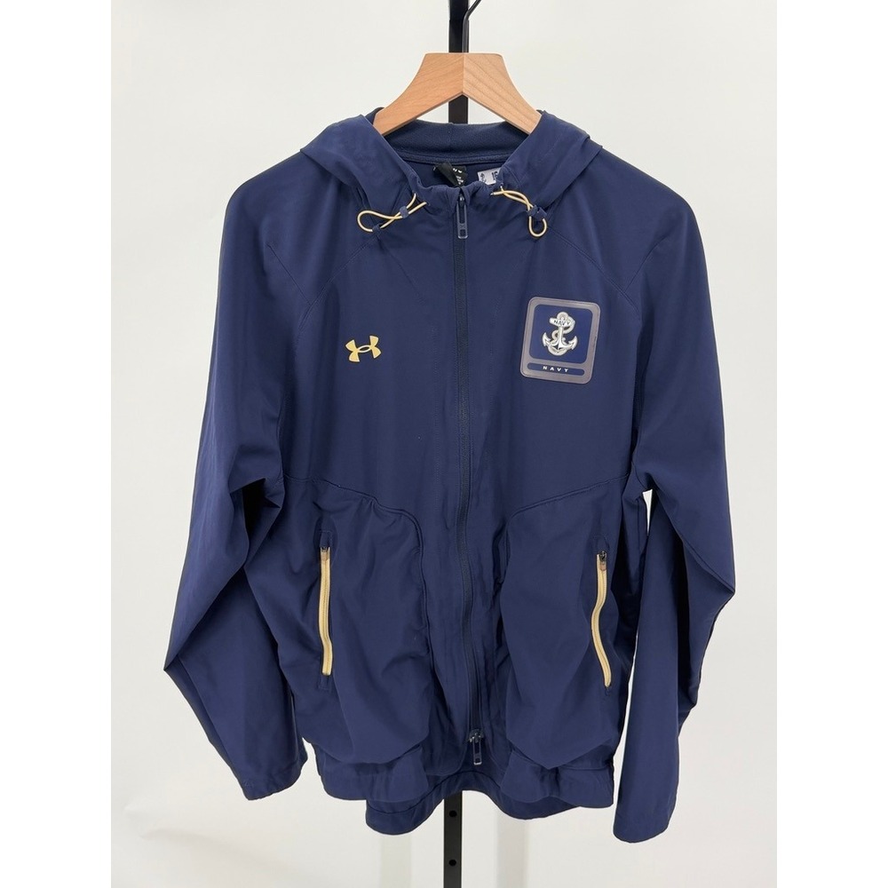 Under Armour Naval Academy Full Zip Jacket Water Resistant Sideline Athletic
